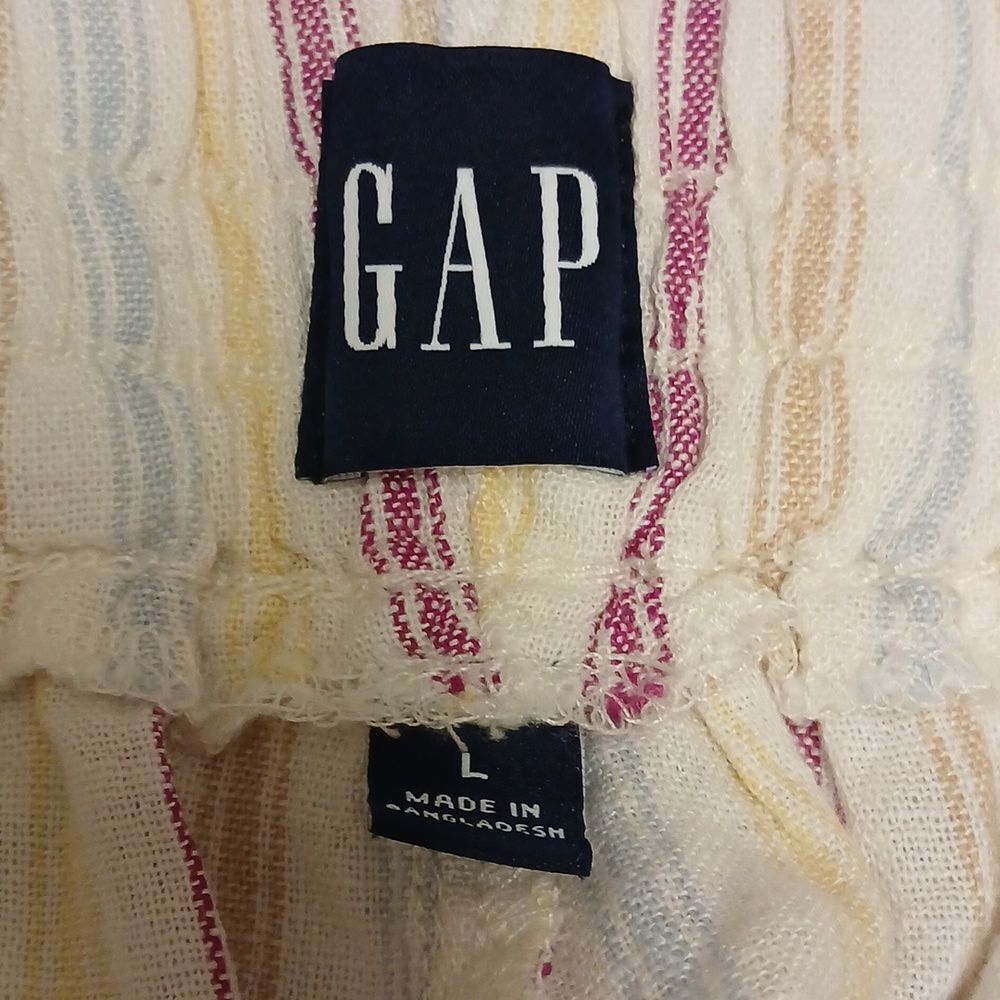 GAP Women's Striped Shorts Cream, Red, Blue And Yellow. Size S. NWT Linen Blend - Picture 9 of 11